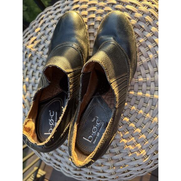 BOC Born Concept Casual Ankle Bootie Women 9 US 40.5 EU 3"Heel Black Leather - Picture 3 of 16